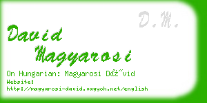 david magyarosi business card